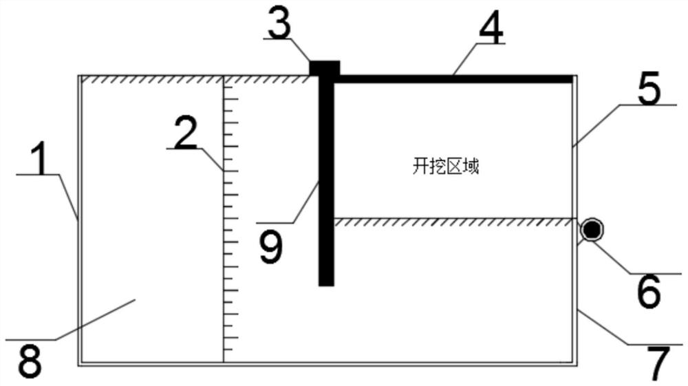 Model test device and test method for soil reinforcement at the bottom of rectangular foundation pit in soft soil area