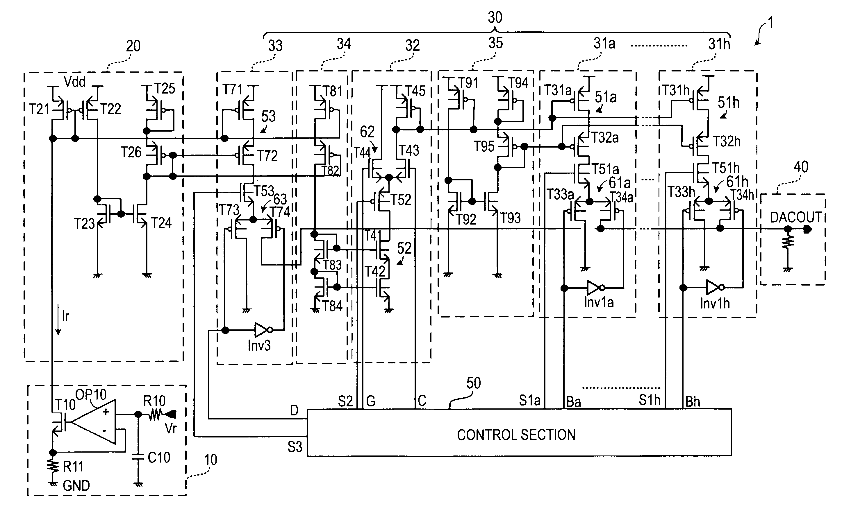 Da converter and solid-state imaging device