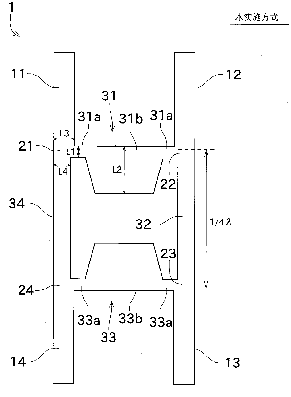 Branch-line directional coupling distributor