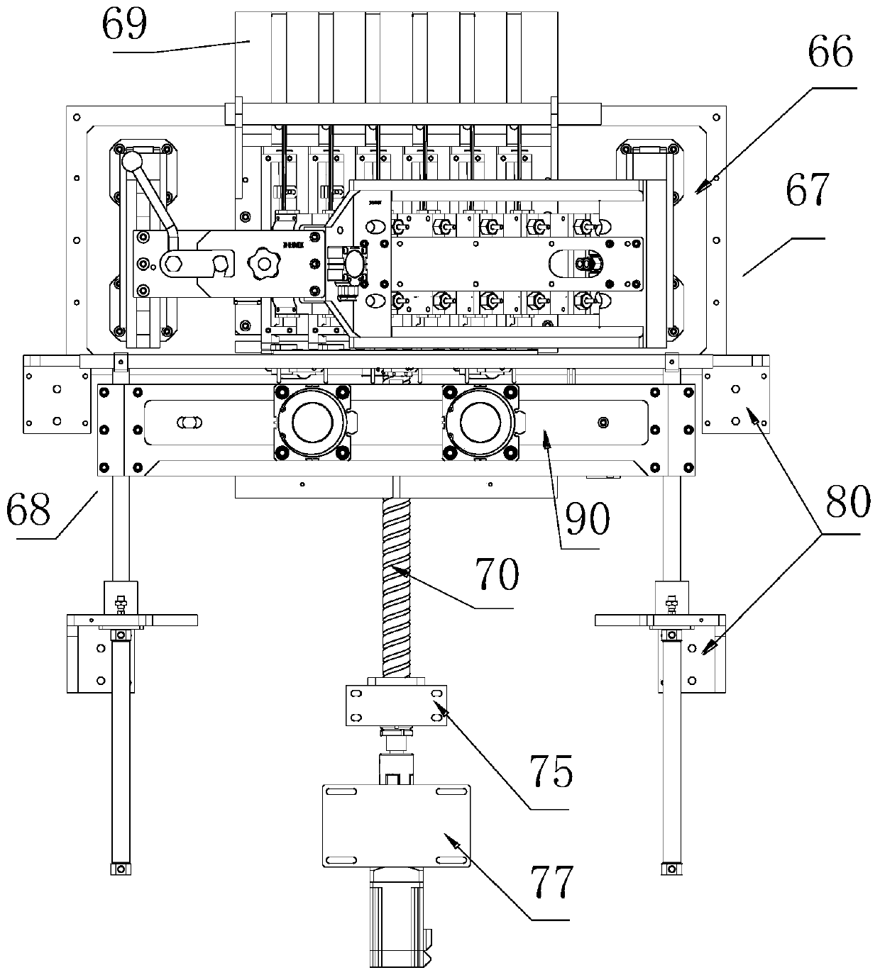 Heat sealing device for multi-row bagged packaging machine