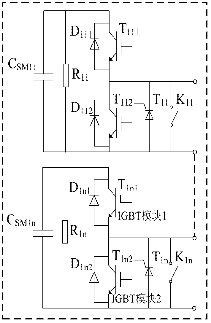 Power loop test method for steady-state operation test of flexible direct current power transmission MMC (Modular Multilevel Converter) valve