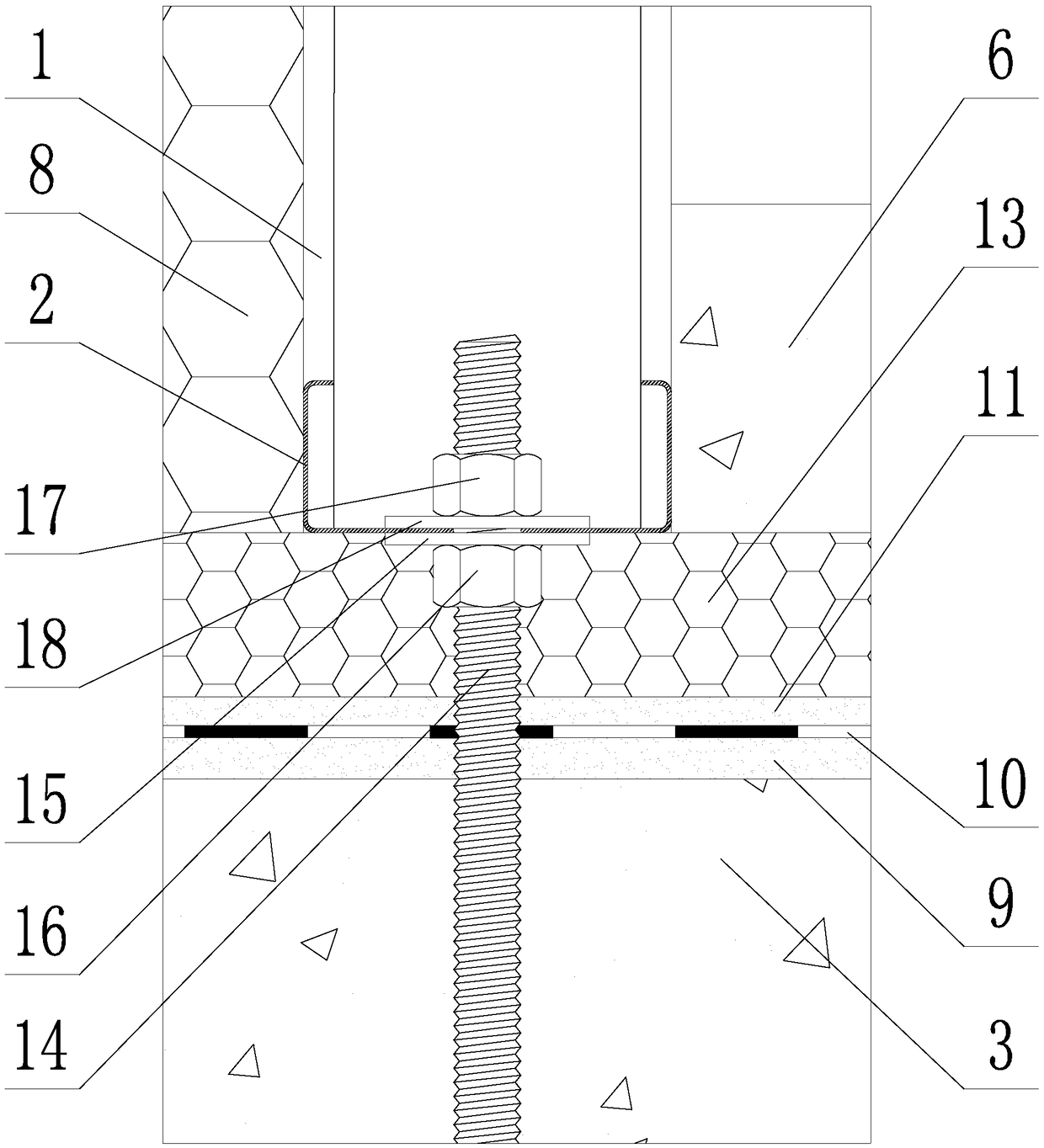 Steel keel building wall and foundation heat insulation bridge structure and construction method