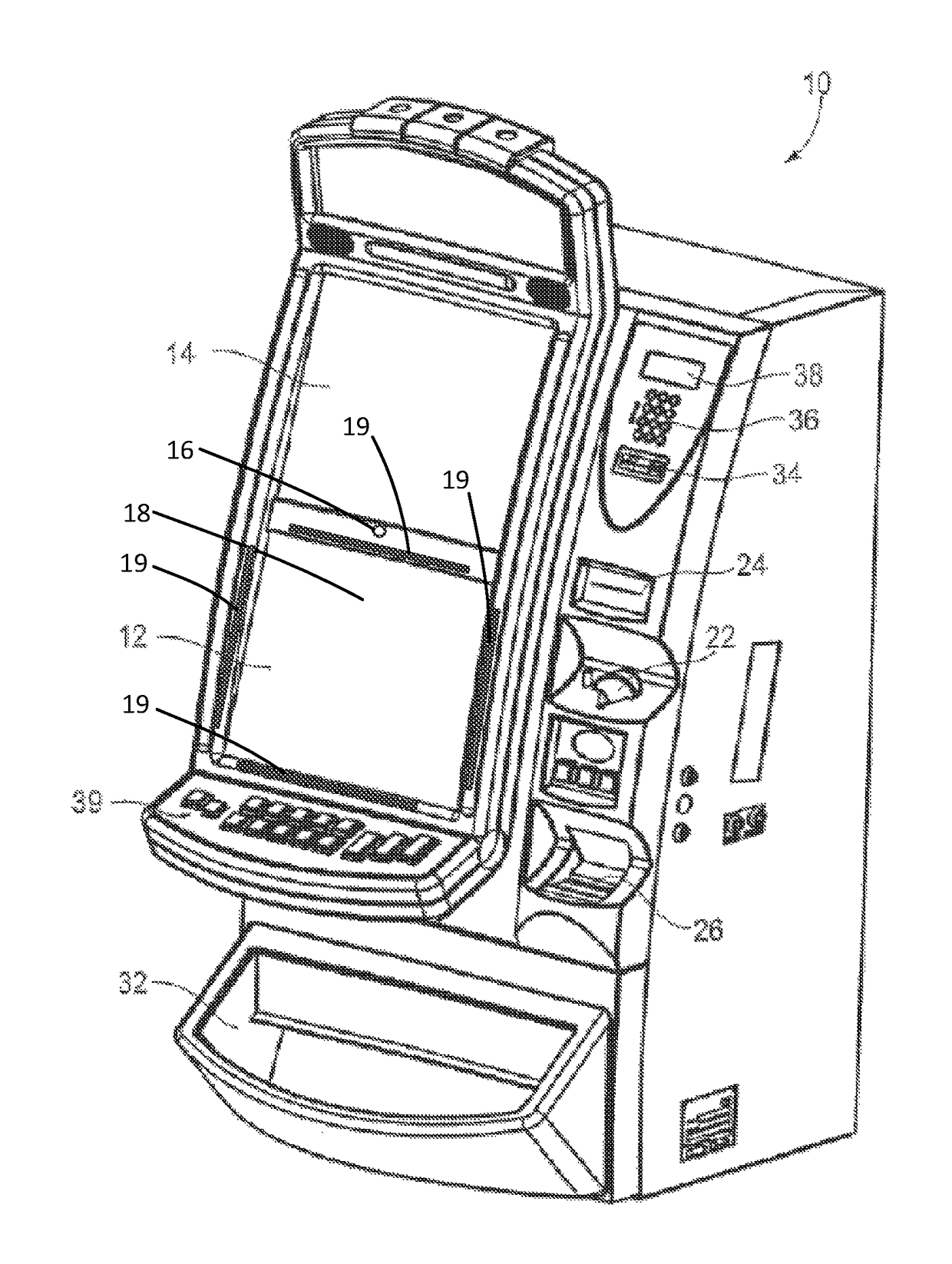 Haptic feedback on a gaming terminal display