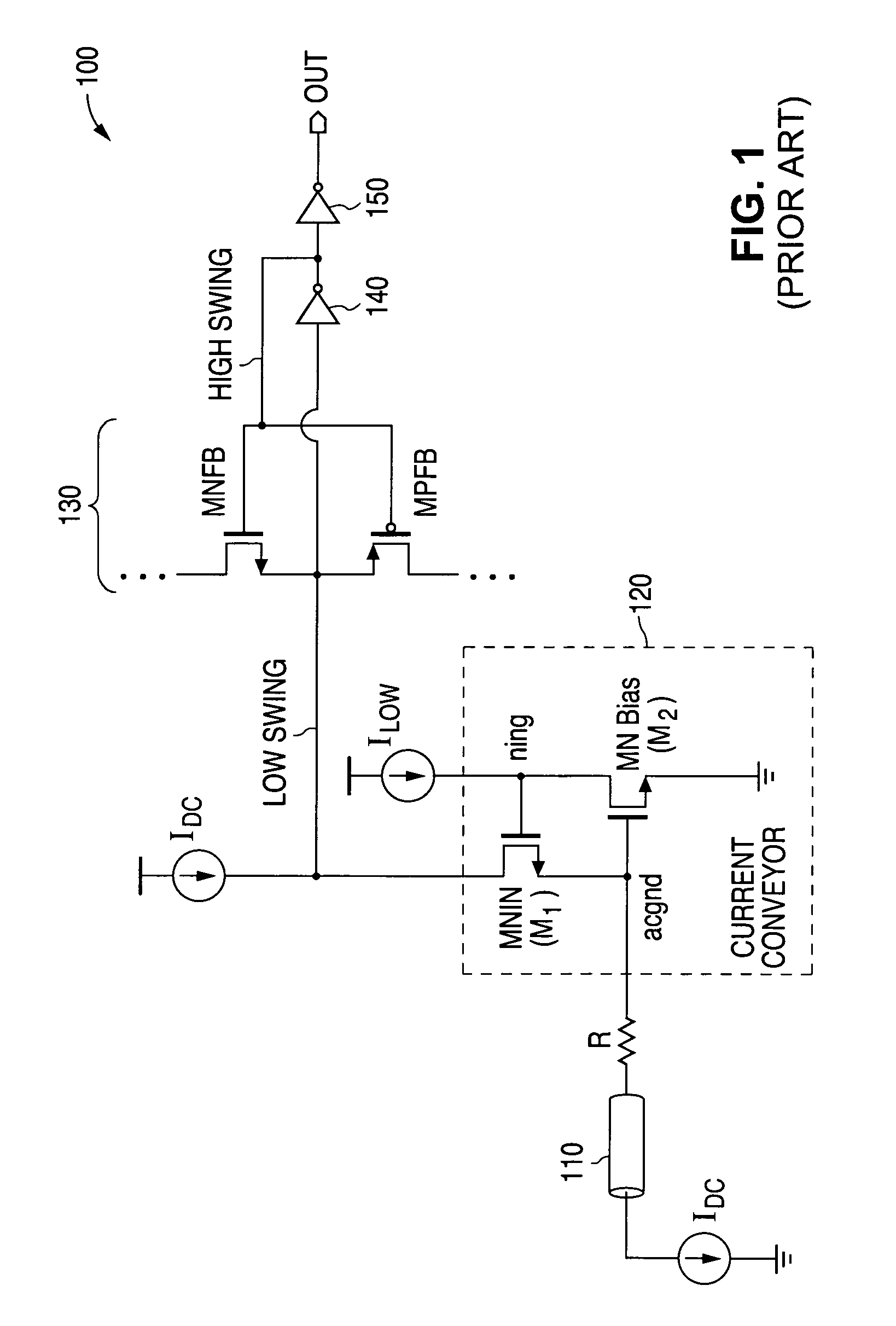 System and method for providing a high input common mode current conveyor