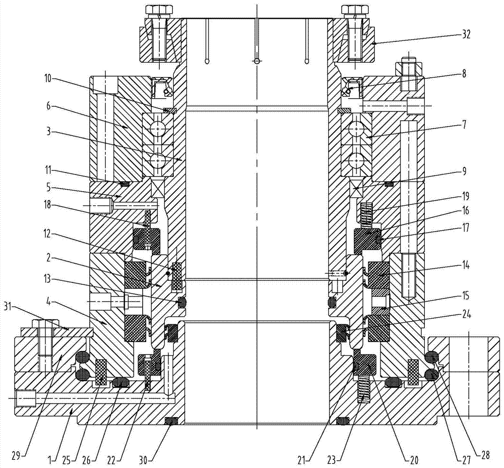 Stirring dry-type mechanical sealing device for kettle