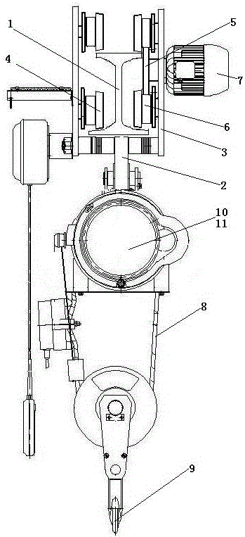 Guide wheel set for double-deck travel and electric hoist using the guide wheel set