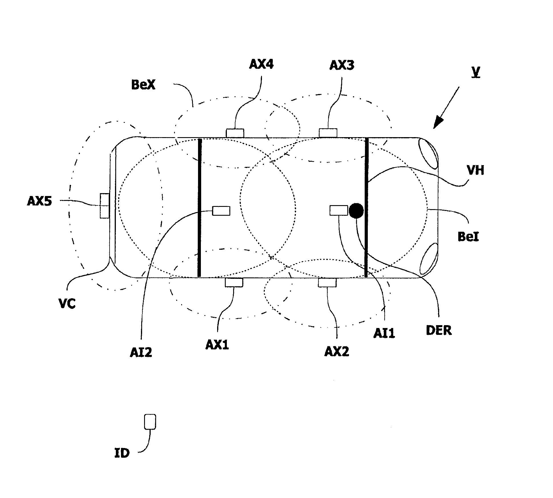 Method for detecting an identification object in a vehicle