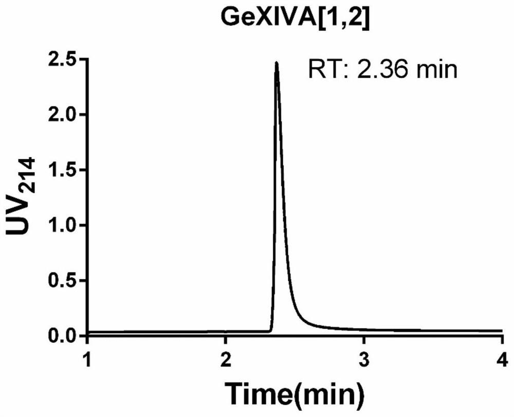 Novel alpha O-conotoxin peptide GeXIVA new mutant as well as pharmaceutical composition and application thereof
