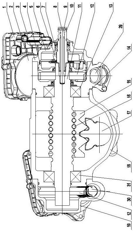 An assembly structure and assembly method of a double-assist mechanism of a recirculating ball steering gear