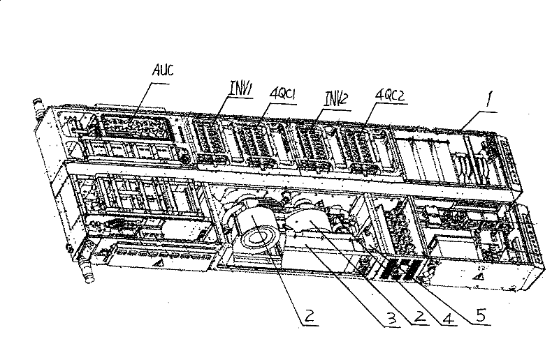 Traction auxiliary power supply integrated deflector