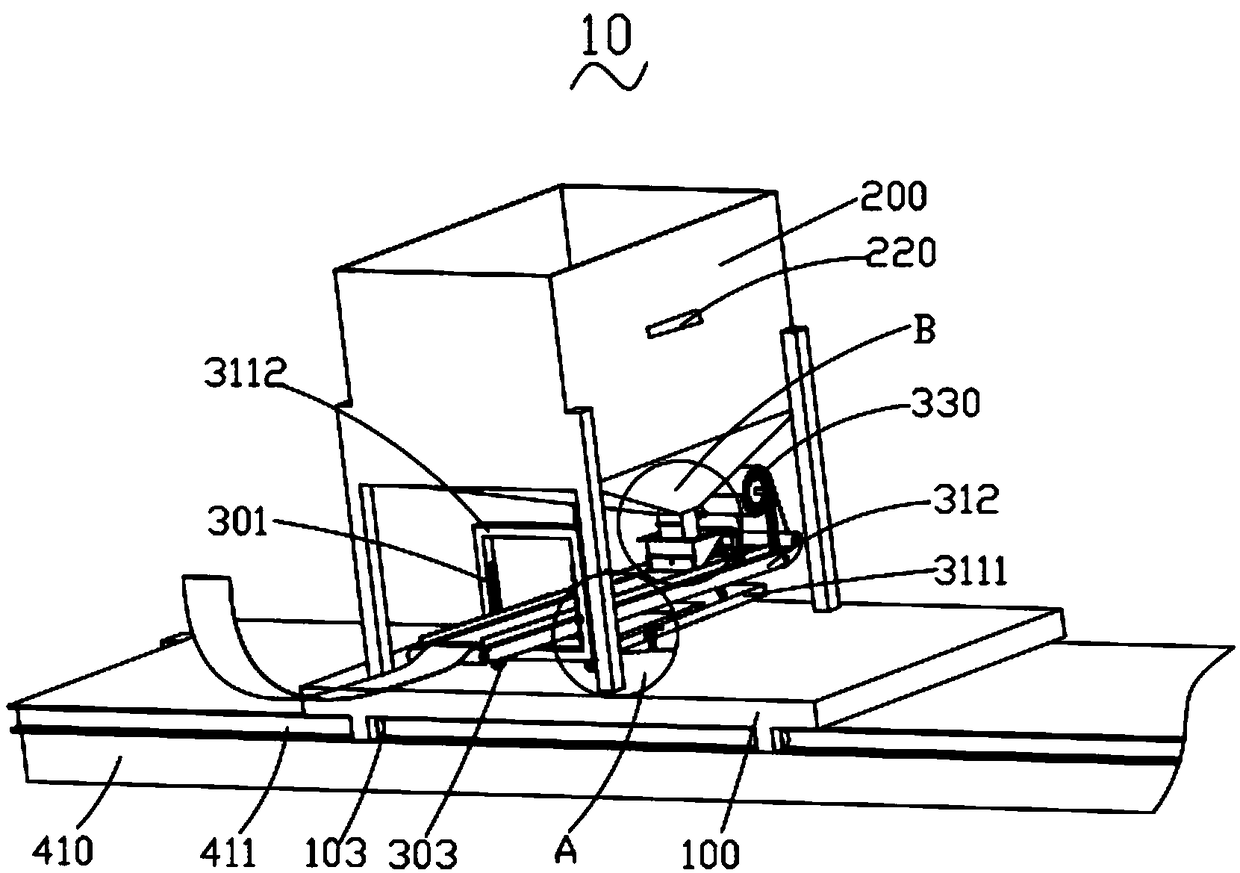 Sand layer laying device for producing fiber reinforced plastic composite pipe lining