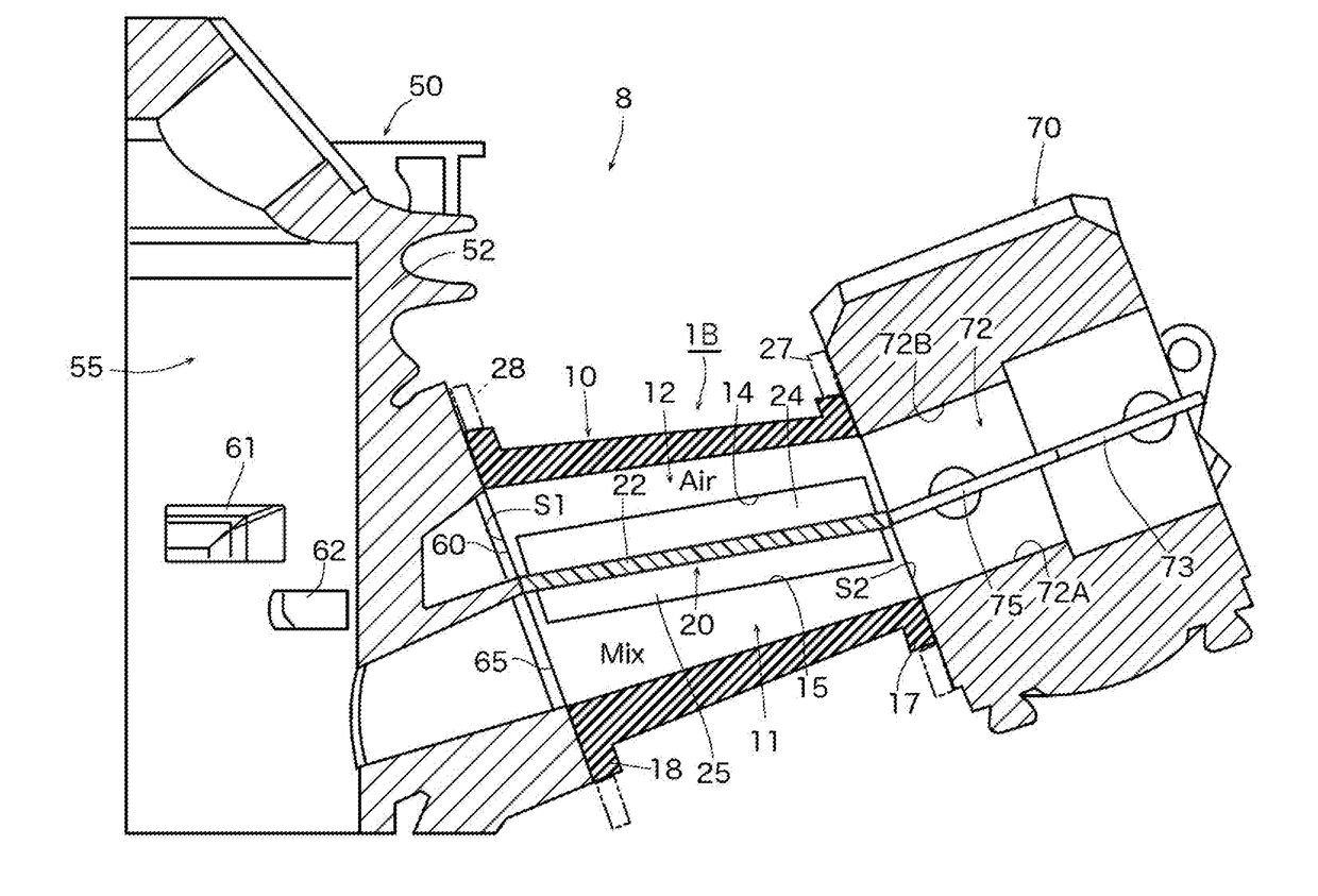 Suction tube of stratified scavenging engine