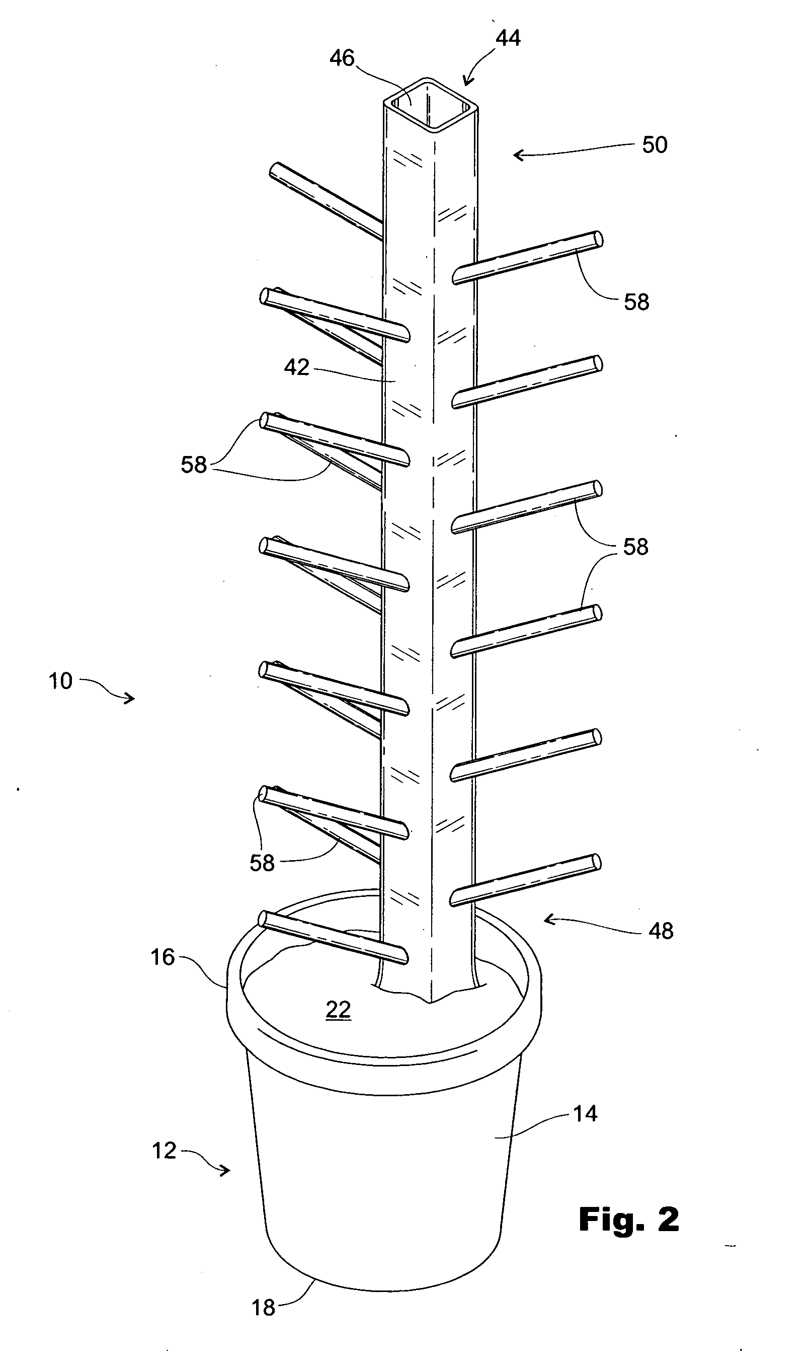 Flower pot plant hold up device