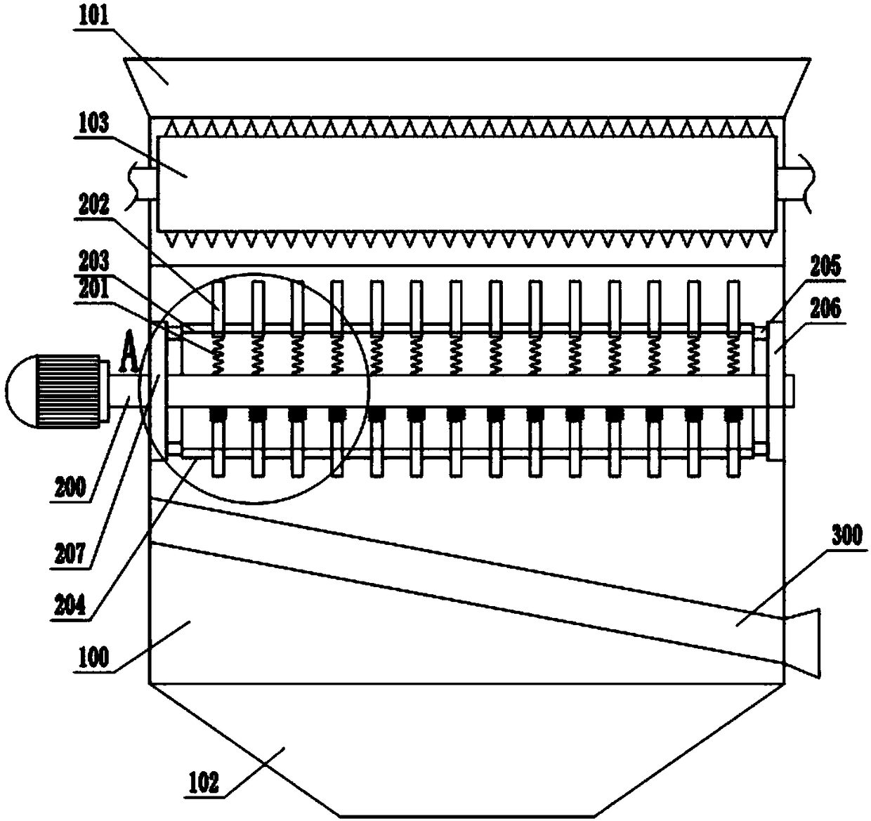 Metal separation device for construction waste