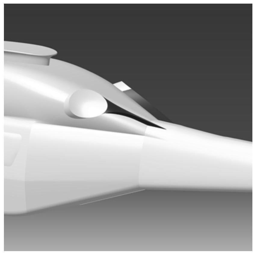 Design method of helicopter exhaust pipe shaping spoiler