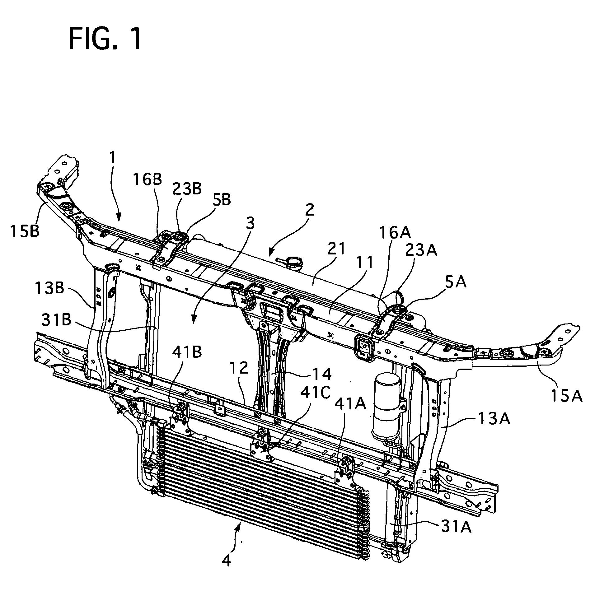 Heat exchanger support structure and heat exchanger supporting method