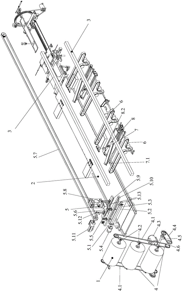 Feeding device used for sectional material packaging