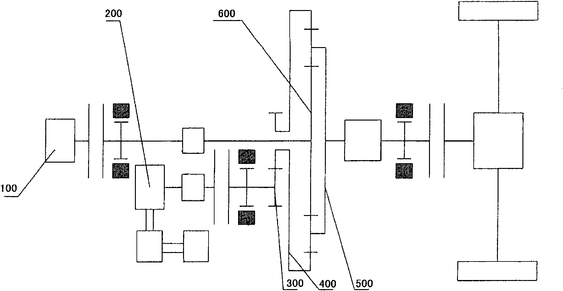 Hybrid driving system for automobile and gear operating method thereof