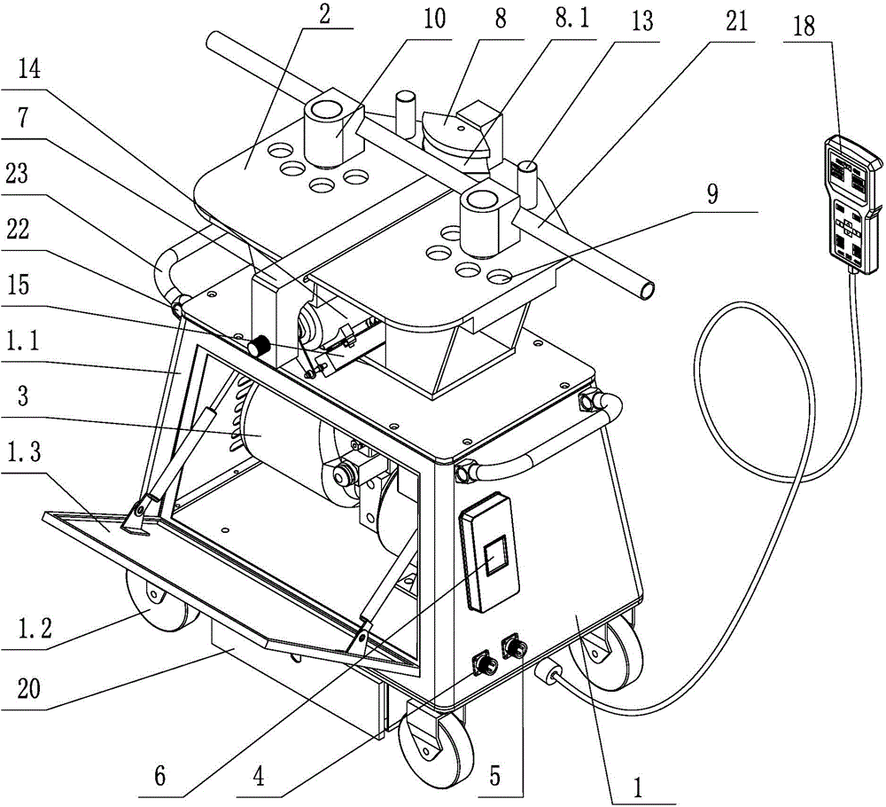 Numerical control push type pipe bending machine and bending method thereof