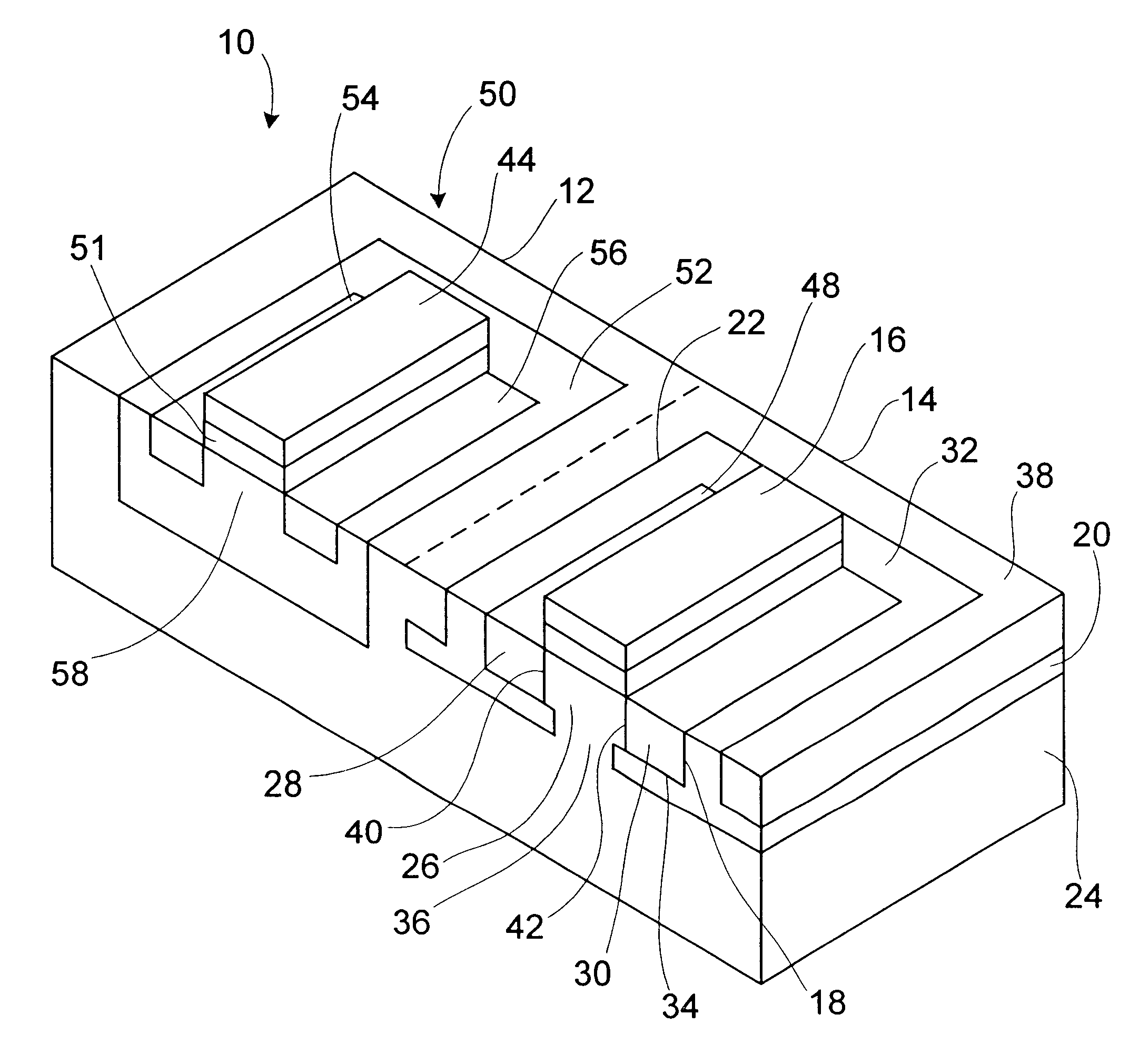Silicon wafer including both bulk and SOI regions and method for forming same on a bulk silicon wafer