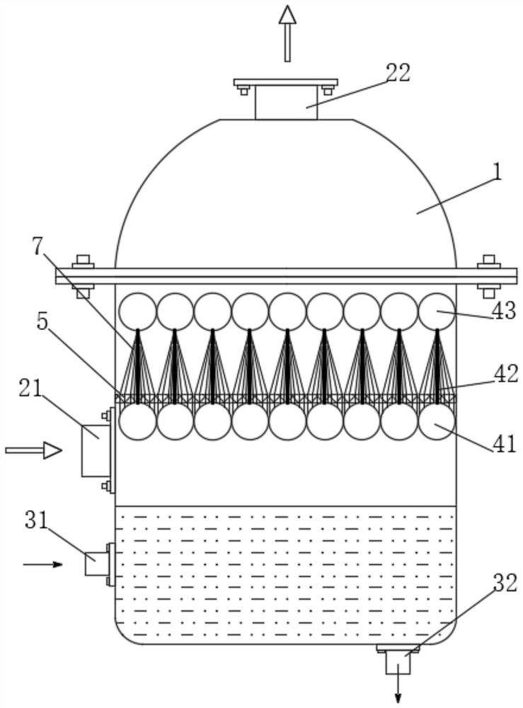 Self-settling desorption type oil-containing industrial waste gas treatment equipment