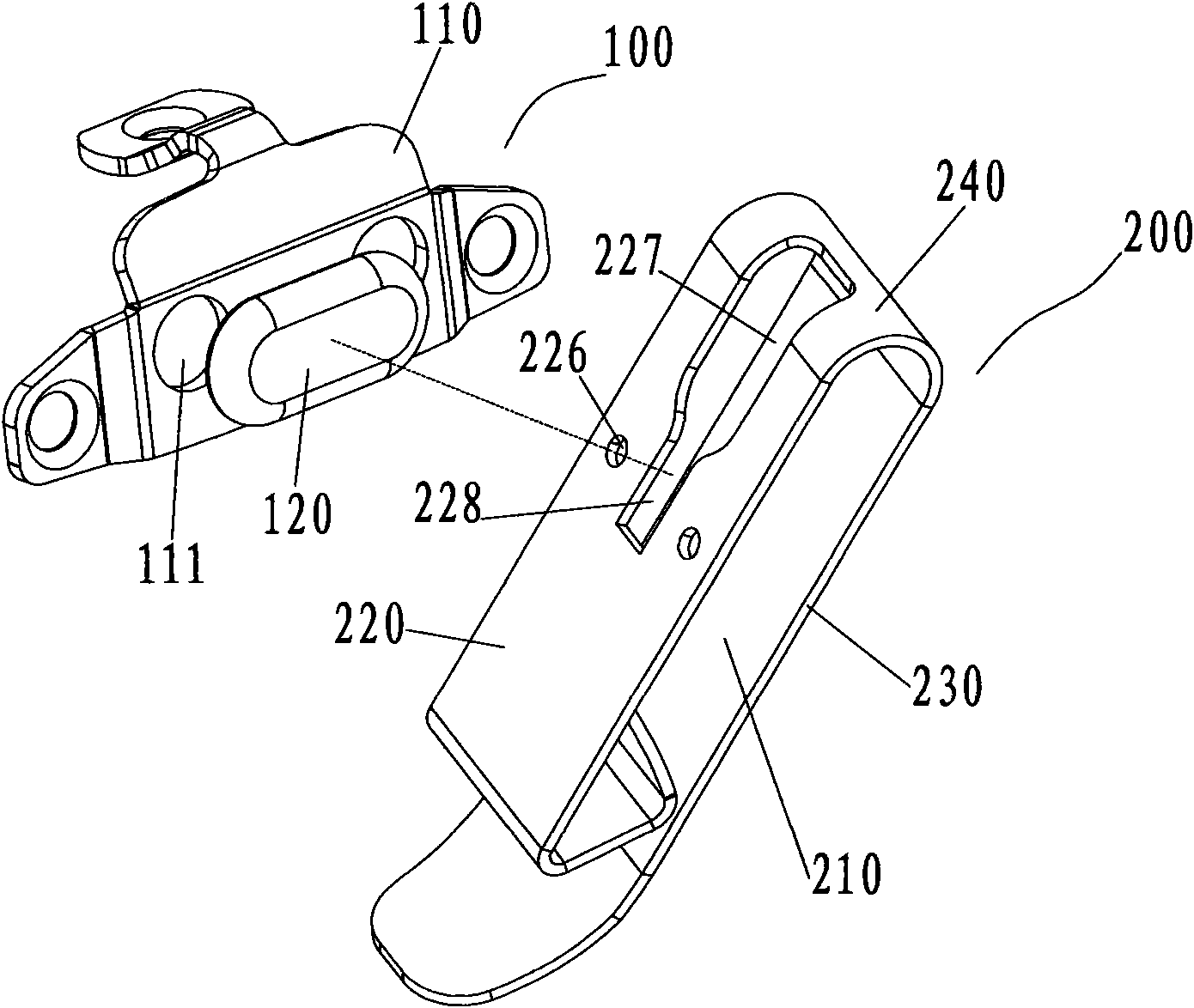 Hanging buckle structure for carrying articles and interphone provided with hanging buckle structure