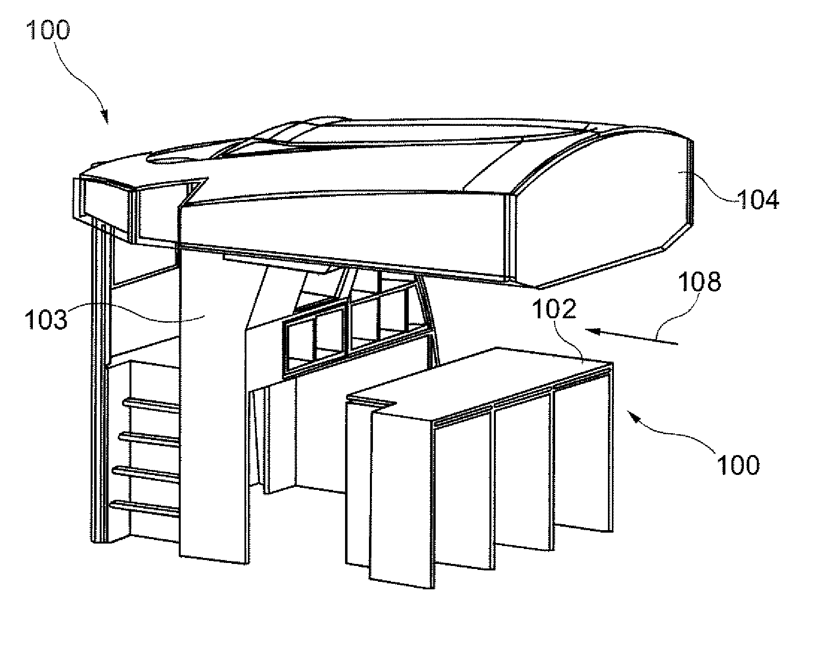 Integrated acoustic decoupling in a habitation module