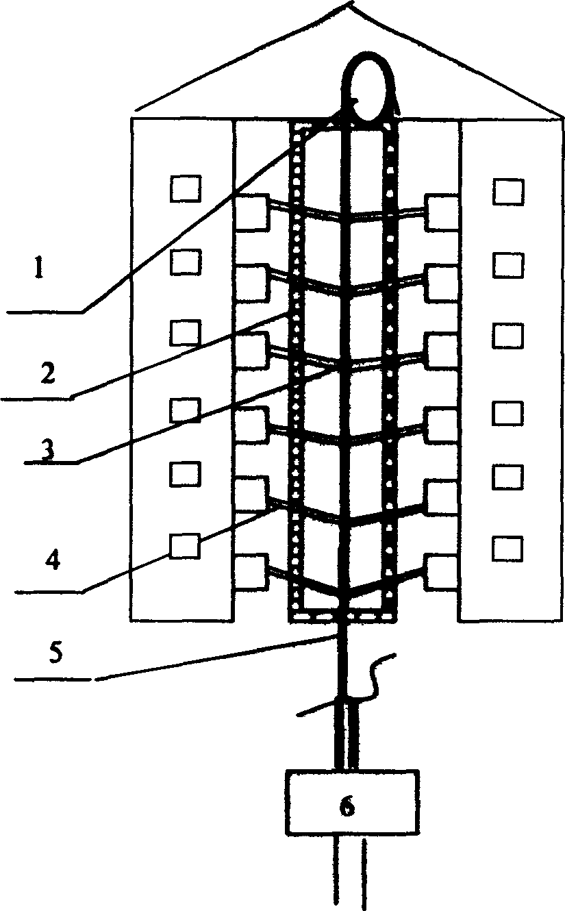 Optical cable laying and fiber distributing method for optical fiber to house
