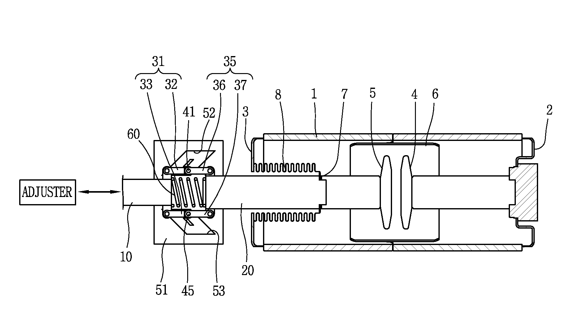 Power transmission device for vacuum interrupter and vacuum breaker having the same