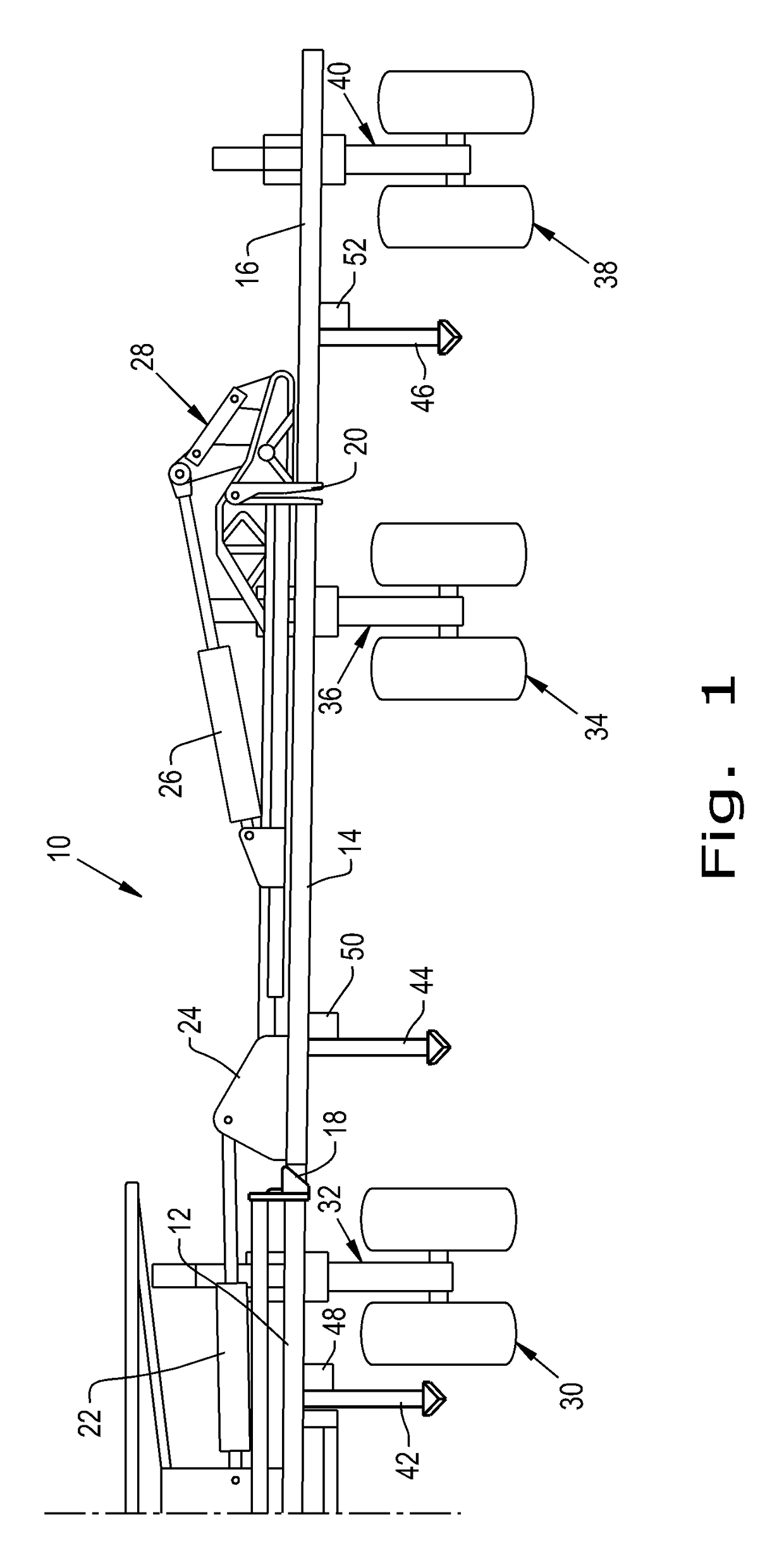 Apparatus and method to minimize transport dimensions of agricultural implements