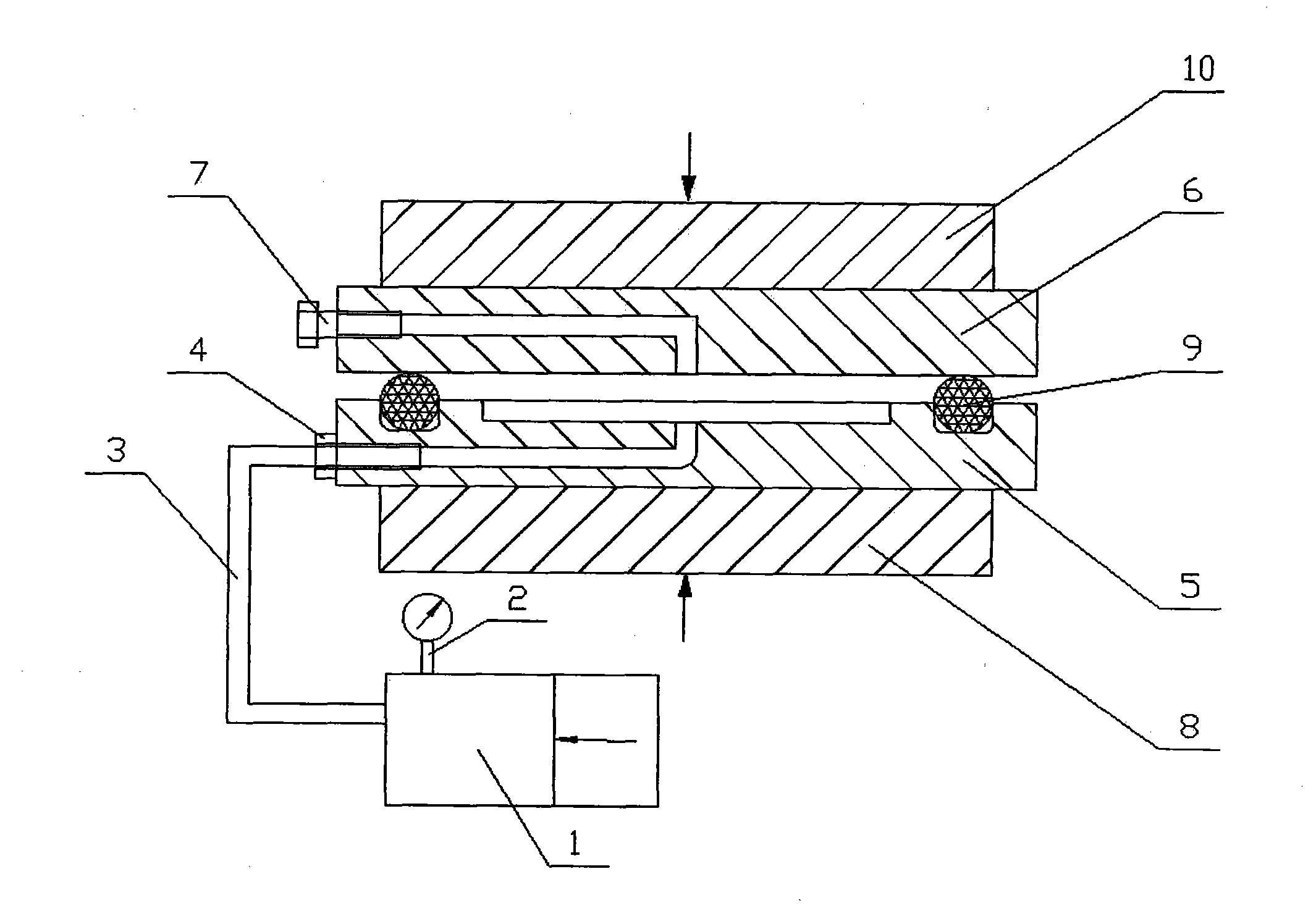 Sealing property testing device for PCCP (prestressed concrete cylinder pipe) pipeline connector