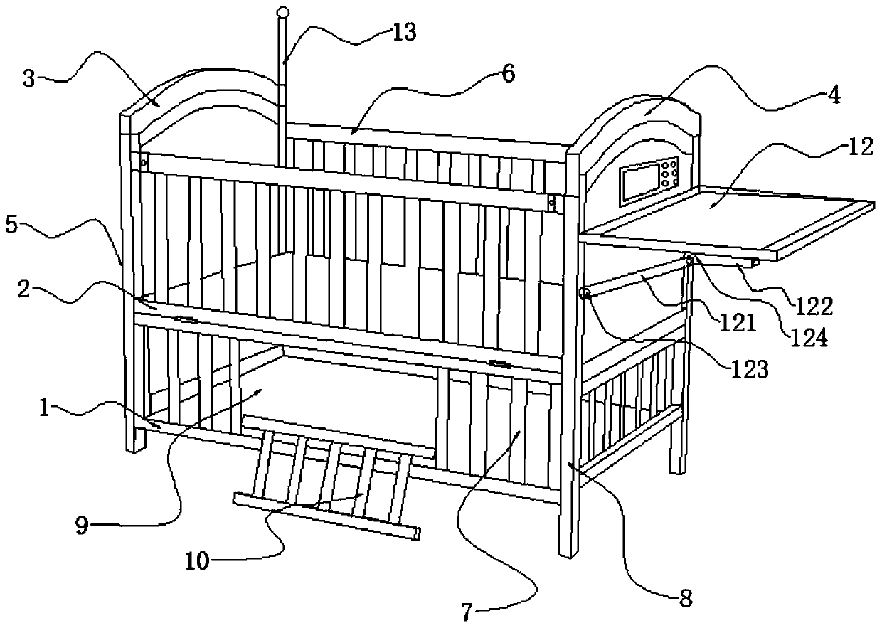 Multifunctional pediatric nursing bed and use method thereof