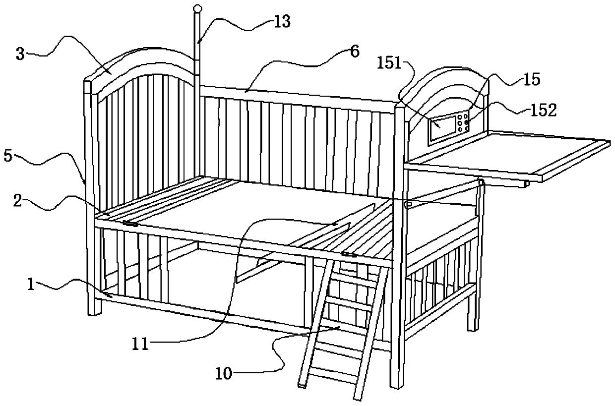 Multifunctional pediatric nursing bed and use method thereof