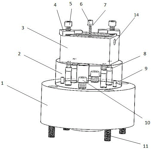 A multi-process special fixture and clamping method for CNC machining four-sided holes