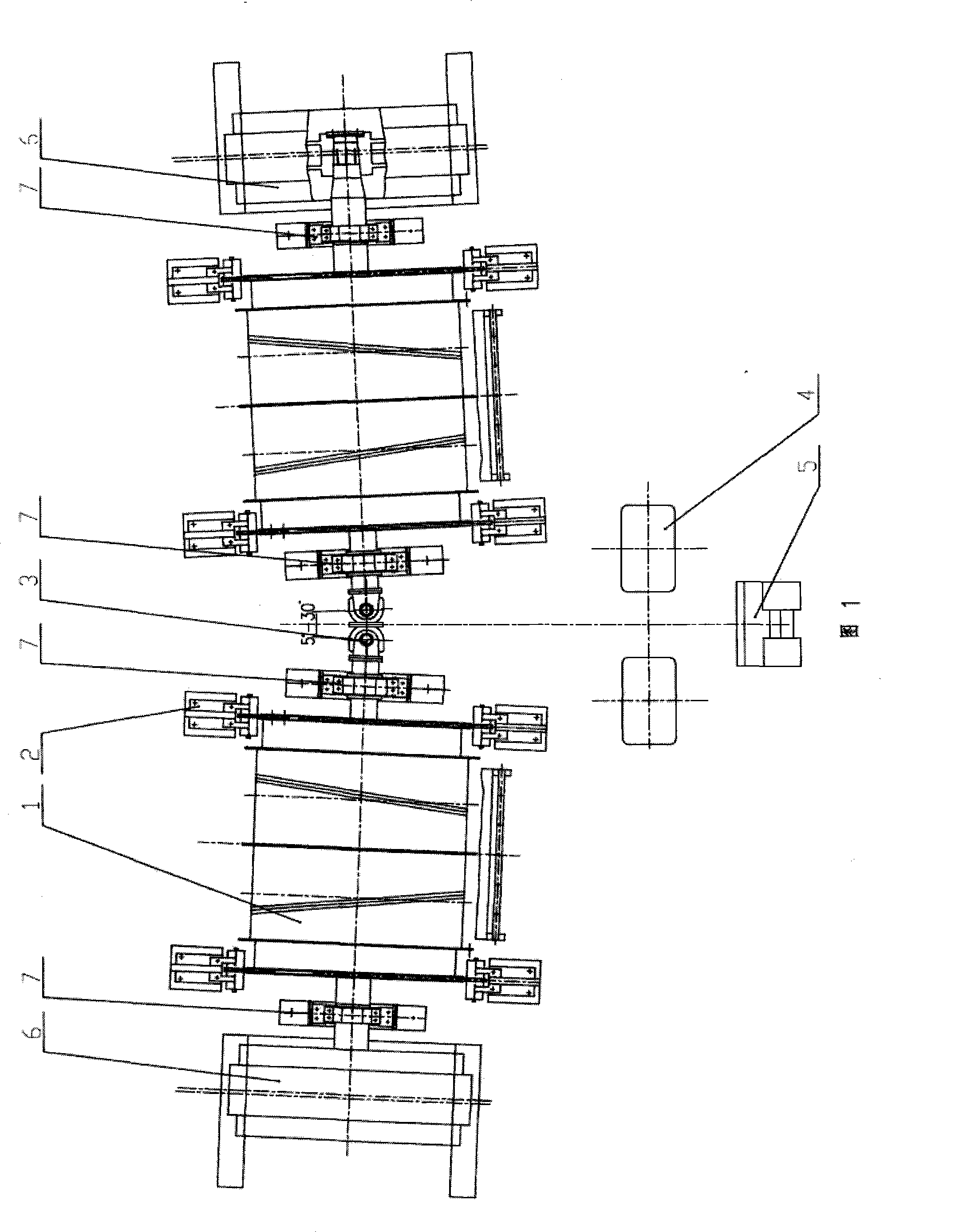 Double-cylinder articulated multi-rope winding type hoist