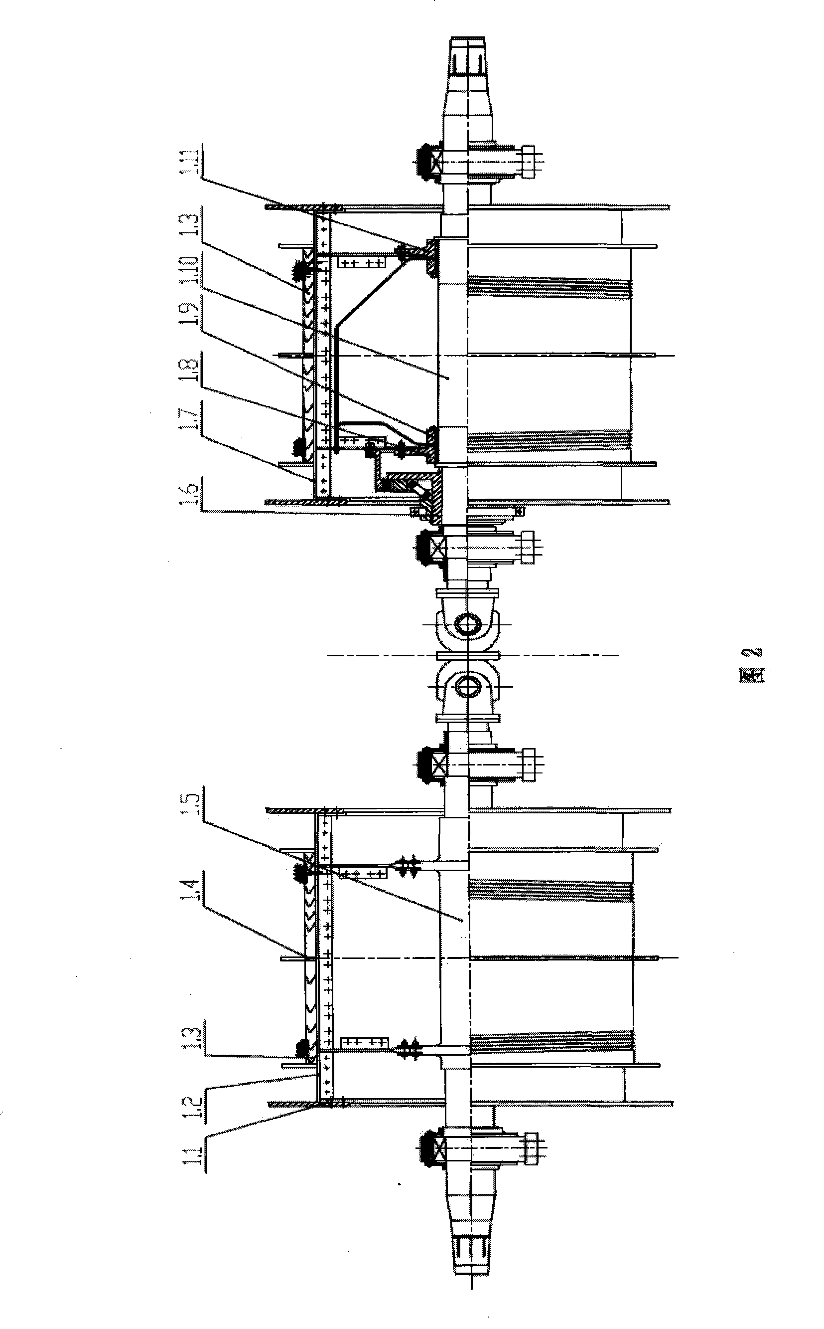 Double-cylinder articulated multi-rope winding type hoist