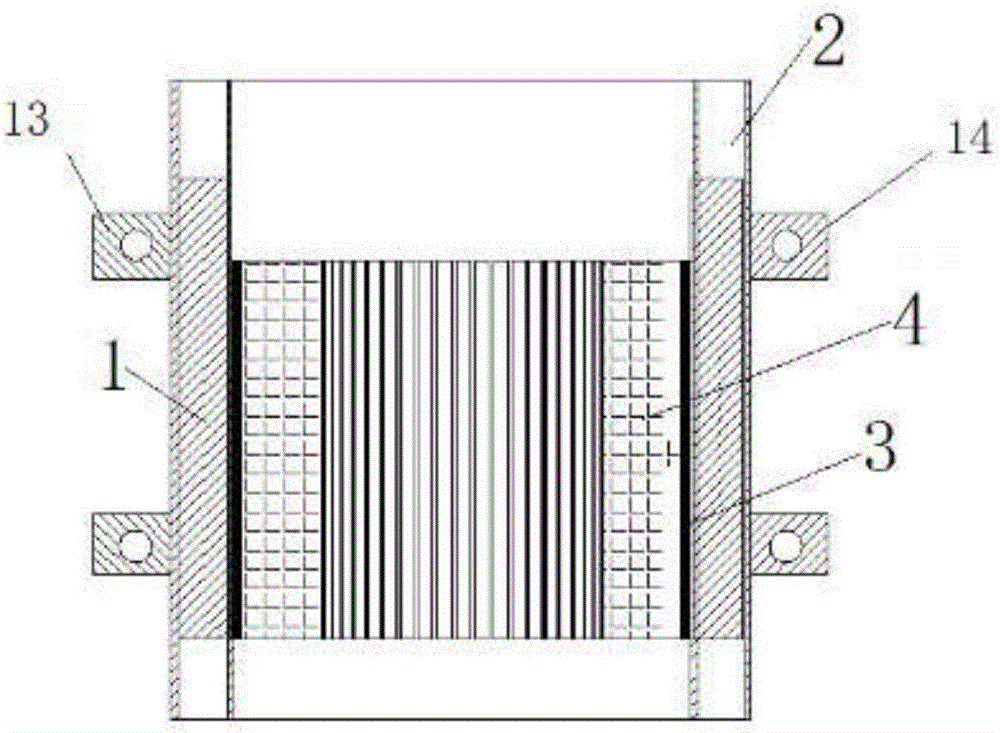 Segment type motor stator housing based on mechanical model and assembling design method thereof