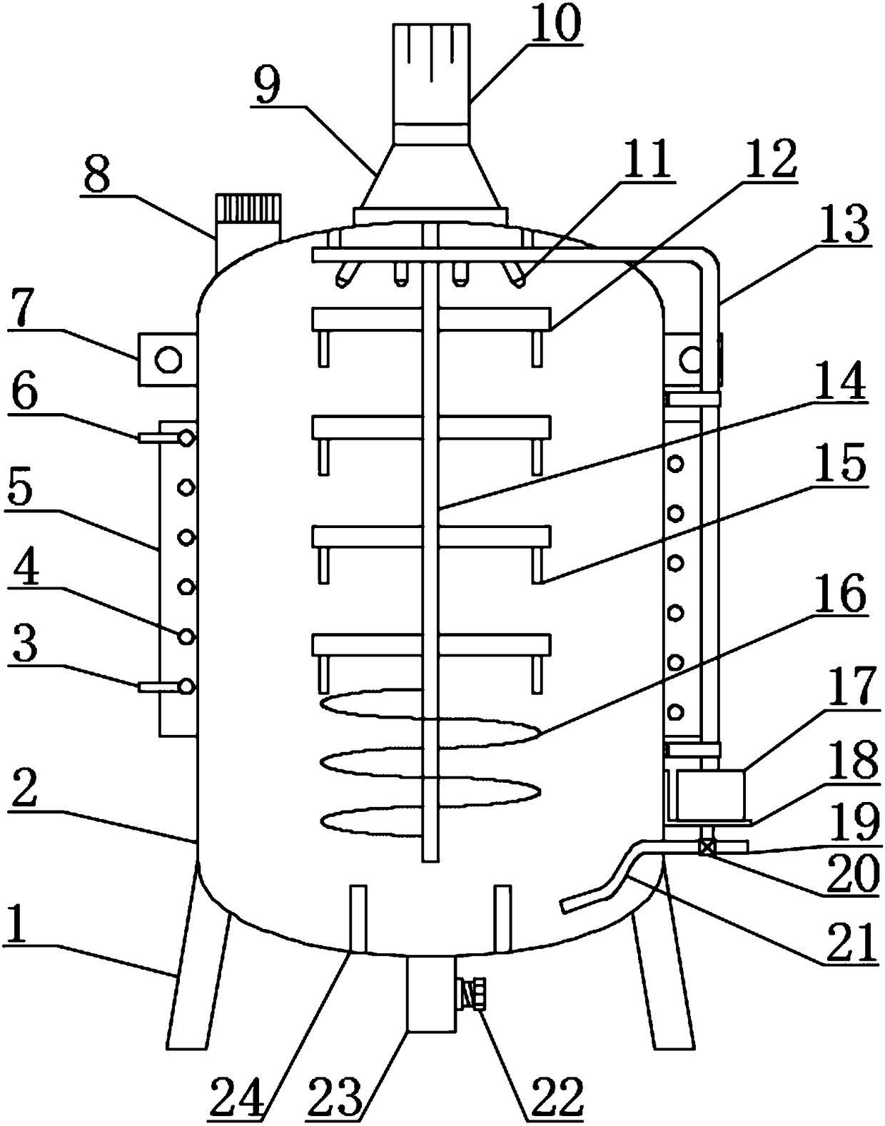 Chemical reaction kettle with temperature regulation function