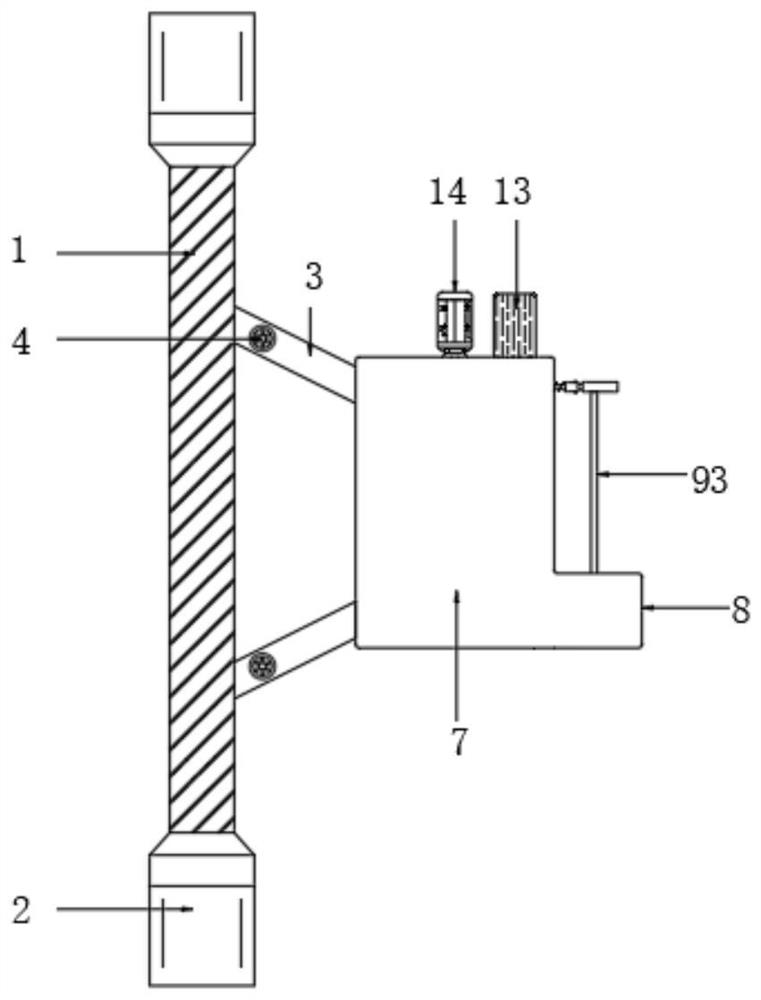 Divided-flow type pretreatment device suitable for industrial electric furnace flue gas