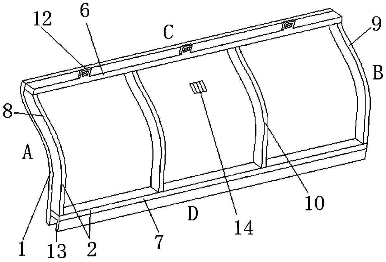 Light environment-friendly high-speed train side top plate and preparation method thereof