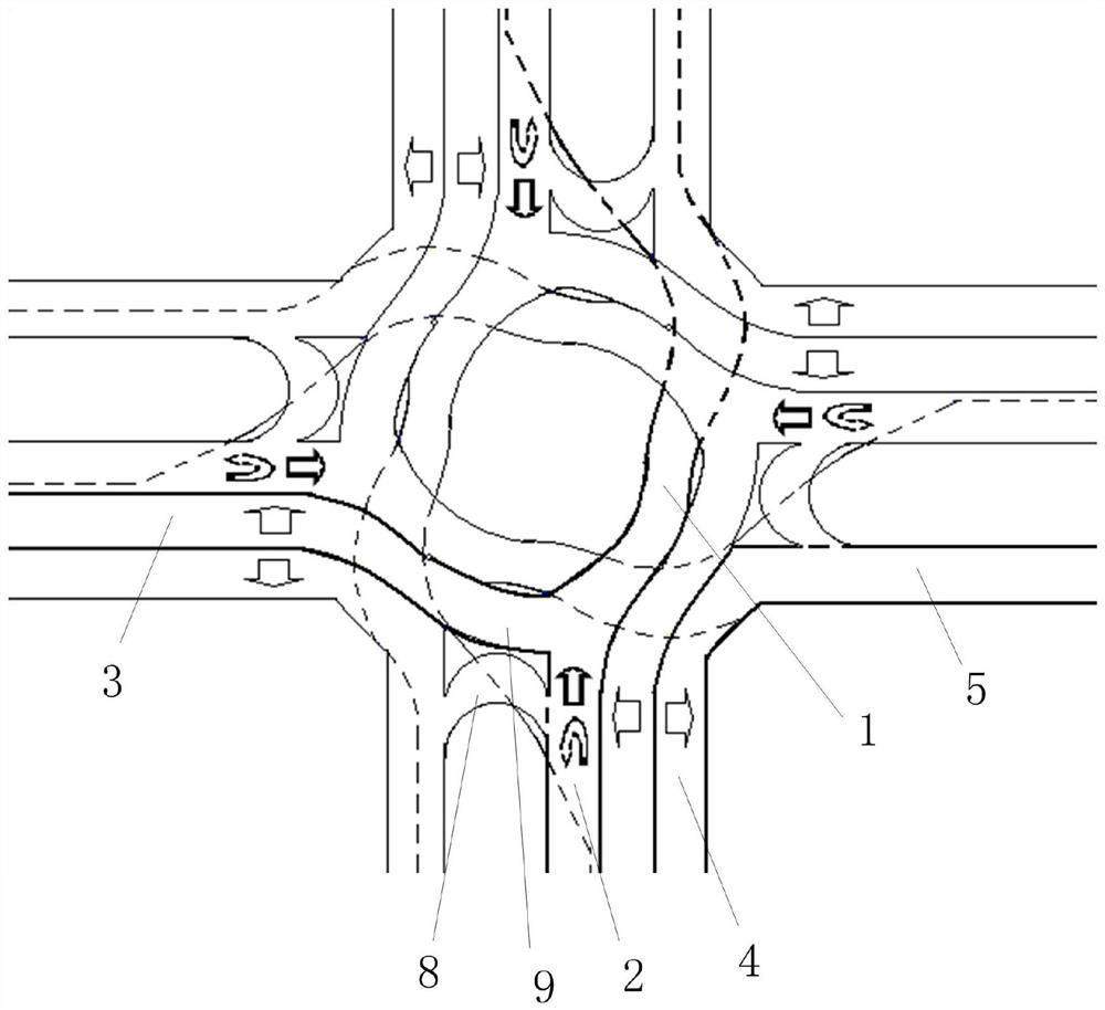 Overpass at urban road intersection