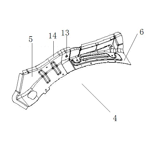 Method for machining automobile front wheel panel