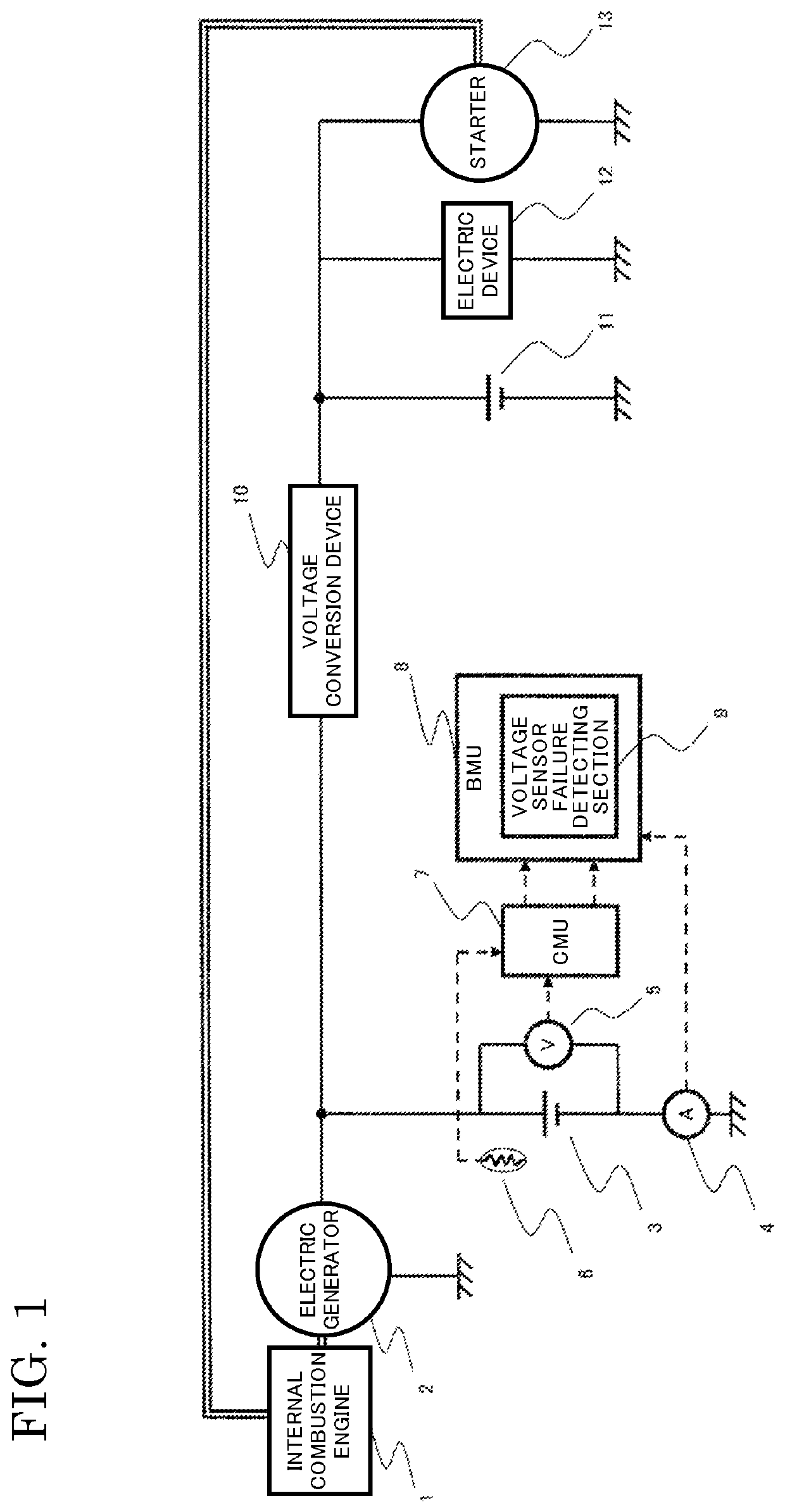 Failure detection apparatus for voltage sensor