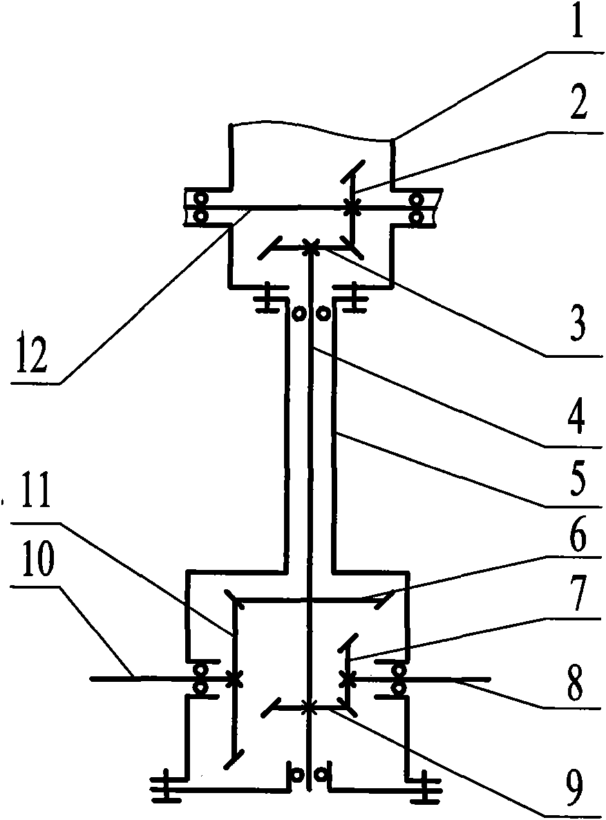 Transplanting mechanism of single-shaft bevel gear drive-inclined wide and narrow row transplanter
