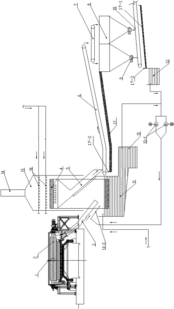 Hot water quenching device and method for direct-reduced iron (DRI) of rotary hearth furnace