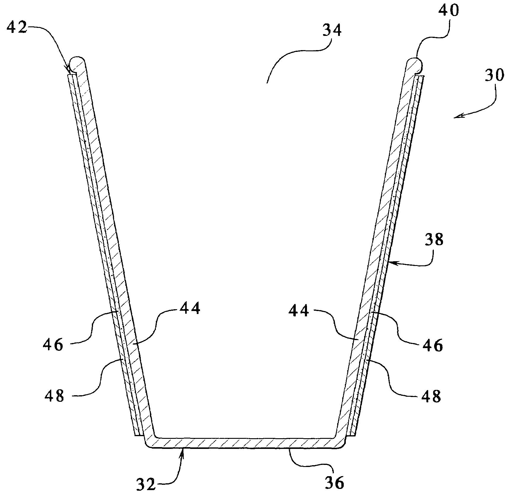 Method of manufacturing a reinforced plastic foam cup