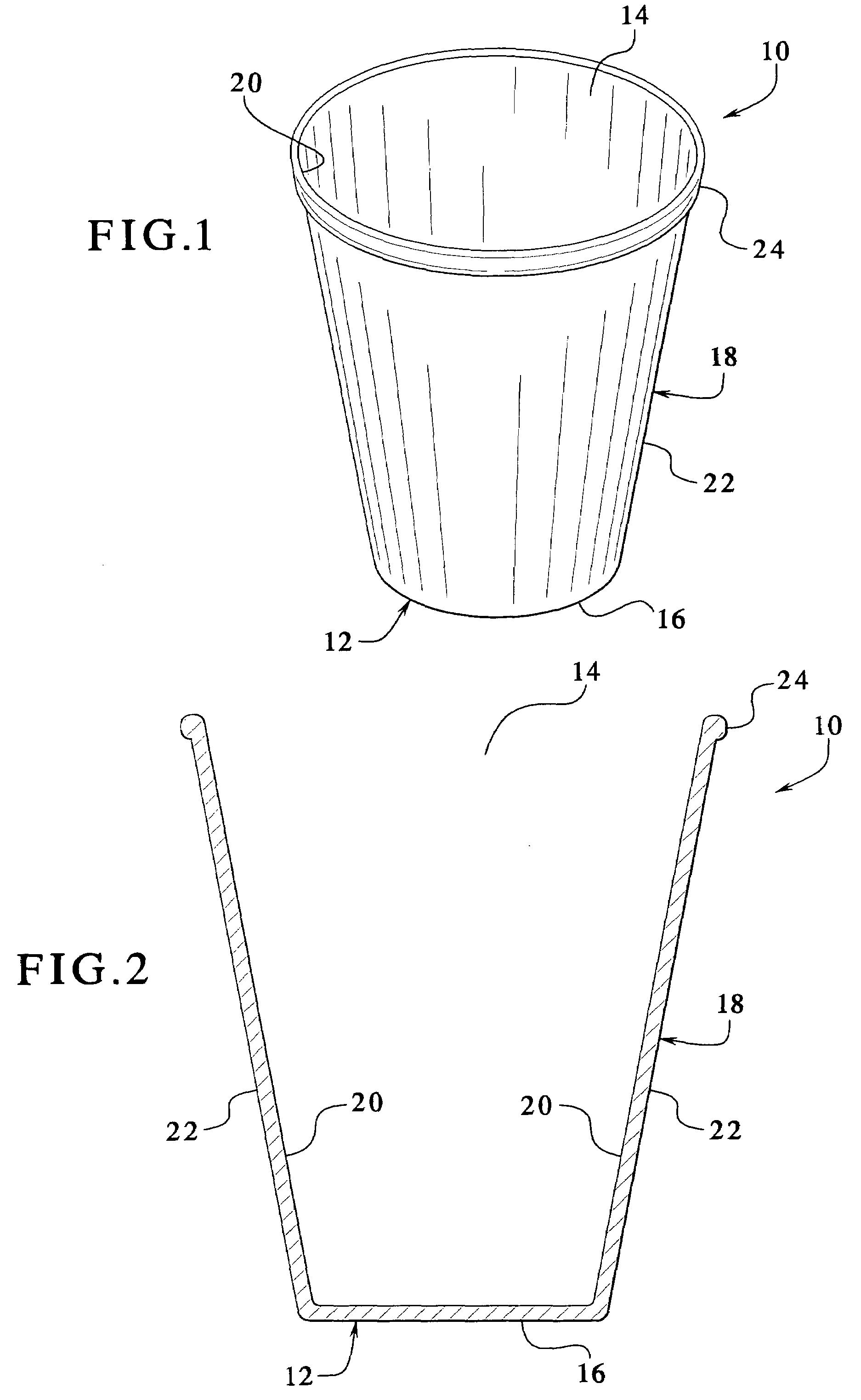 Method of manufacturing a reinforced plastic foam cup