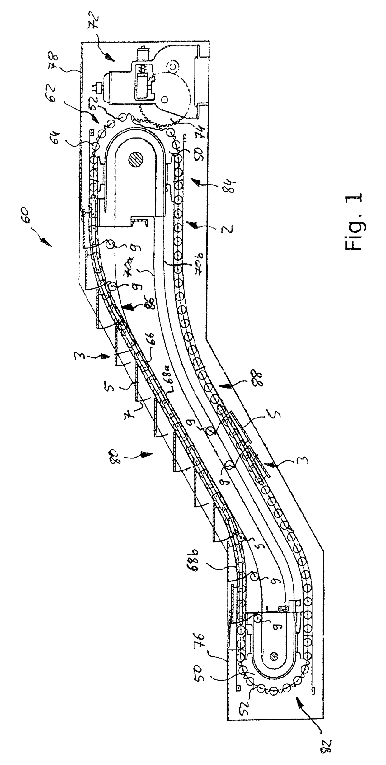 Drive chain and drive chain mechanism and conveyor comprising such a drive chain mechanism