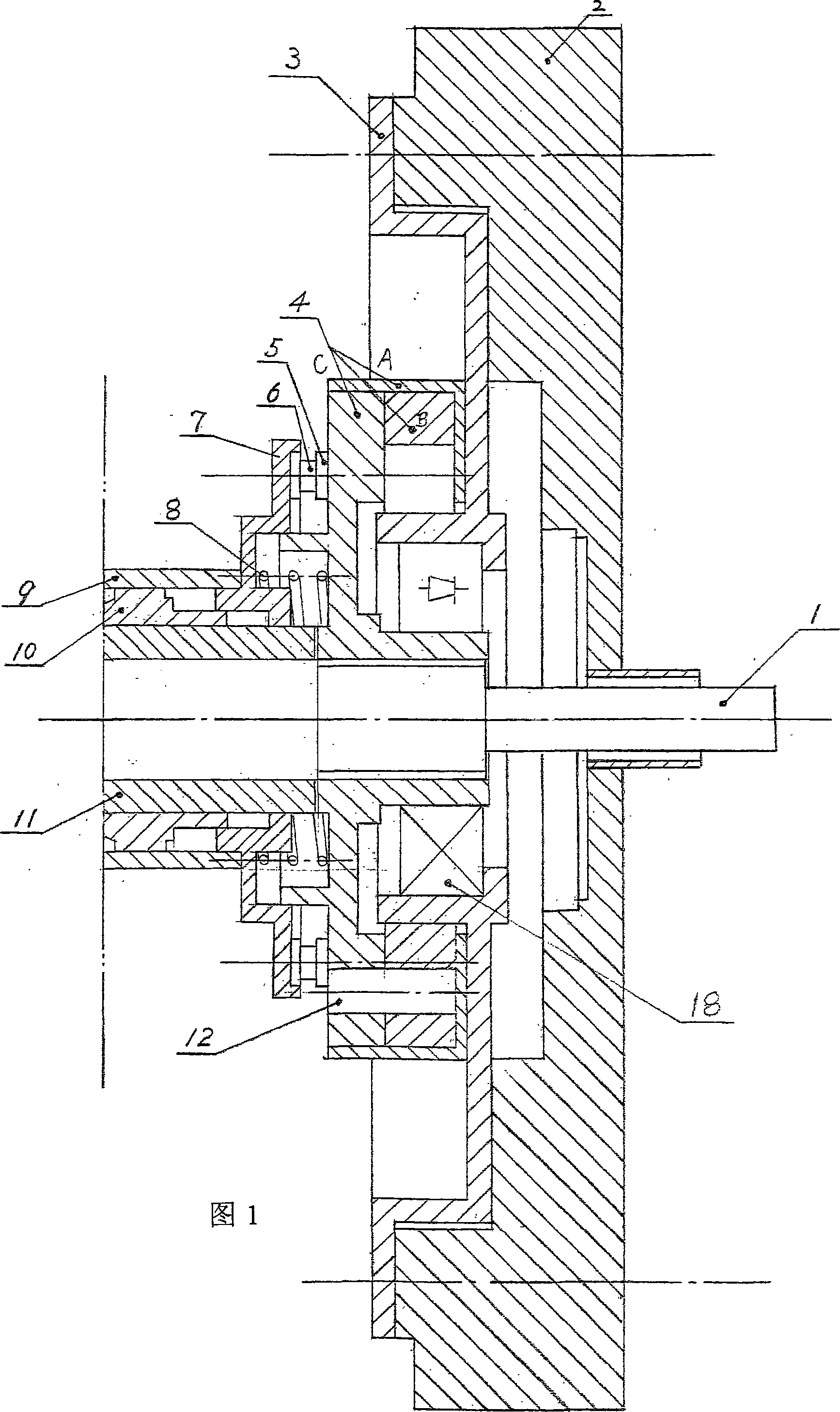 Overrunning clutch device used in vehicle