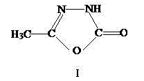Method for synthesizing pymetrozine intermediate (oxadiazole ketone) by utilizing halogenated formate ester